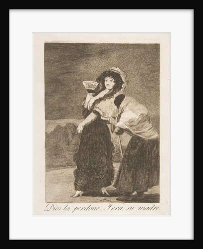 Plate 16 from 'Los Caprichos':For heaven's sake: and it was her mothe by Francisco Goya