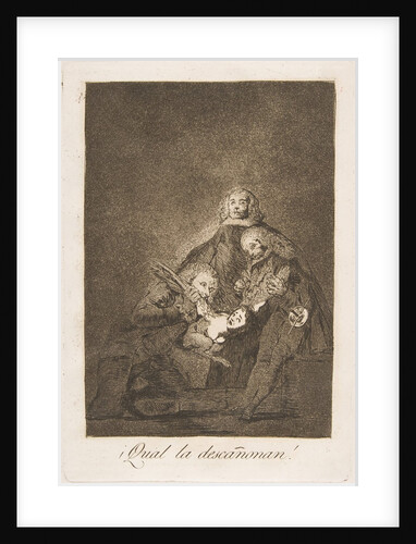 Plate 21 from ' Los Caprichos': How they pluck her!, 1799 by Francisco Goya