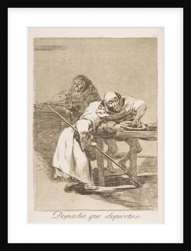 Plate 78 from 'Los Caprichos': Be quick, they are waking up, 1799 by Francisco Goya