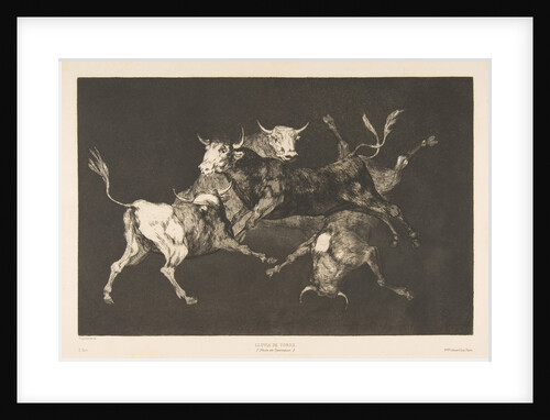 Plate D from the 'Disparates': Fools-'or Little Bulls' - folly, ca. 1816-23 by Francisco Goya