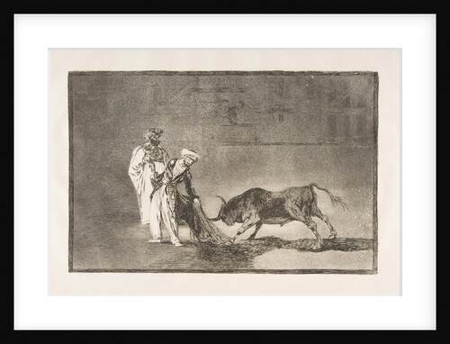 Plate 6 from 'The Tauromaquia':The Moors make a different play in the ring calling the bul…, 1816 by Francisco Goya