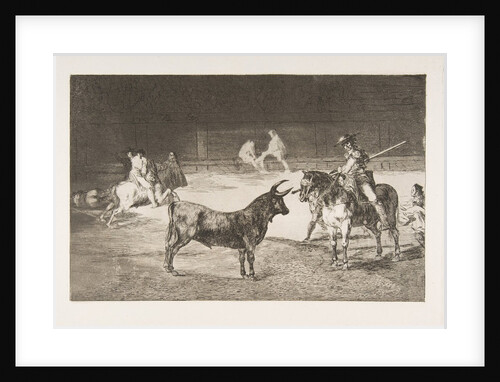 Plate 27 from the 'Tauromaquia': The celebrated picador, Fernando del Toro, draws the fier…, 1816 by Francisco Goya