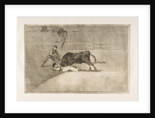 Plate 33 from the 'Tauromaquia': The unlucky death of Pepe Illo in the ring at Madrid., 1816 by Francisco Goya