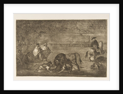 Plate C: The dogs let loose on the bull., ca. 1816 by Francisco Goya