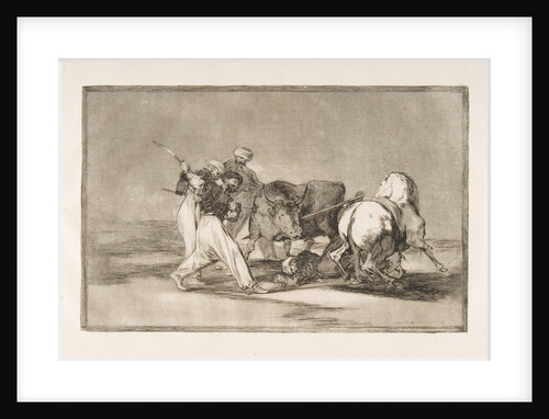 Plate 3 of the 'Tauromaquia':The Moors settled in Spain, giving up the superstitions of th…, 1816 by Francisco Goya