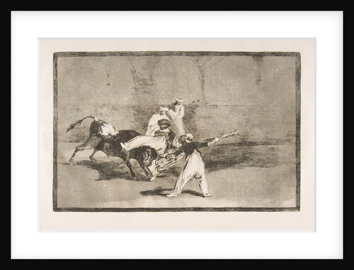 Plate 8 of the'Tauromaquia': A Moor caught by the bull in the ring, 1816 by Francisco Goya