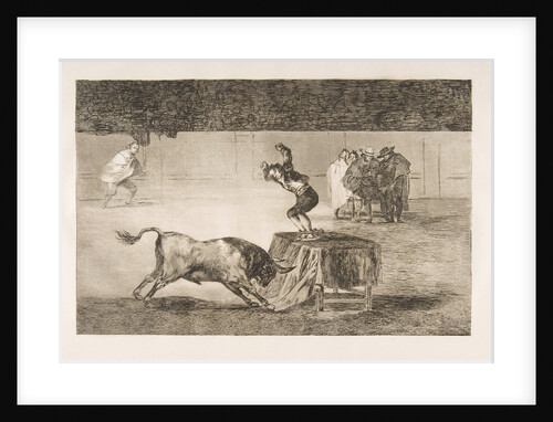 Plate 19 of the 'Tauromaquia': Another madness of his in the same ring., 1816 by Francisco Goya