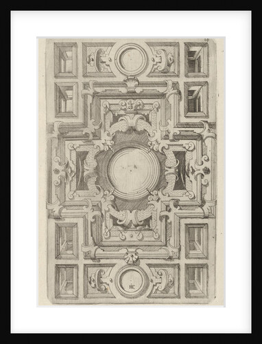 Design for a Ceiling with Strapwork and a Cross-shaped Center, 1609 by Hans Jakbob Ebelmann