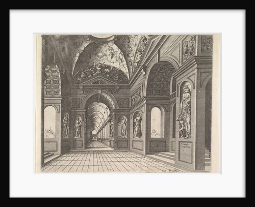 Perspective view of the interior of a hall, with cross-vault decorated with grot…, Published 1601 by Johannes van Doetecum I/Lucas van Doetecum