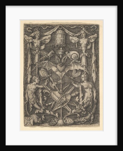 Design for a Candelabra Grotesque with a Bat in the Center, 1550 by Heinrich Aldegrever