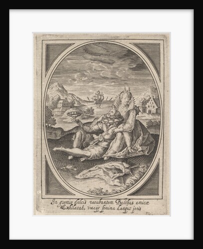 A couple seated on the ground, the man holding a goblet and reclining against the…, ca. 1585-1621 by Heinrich Ulrich