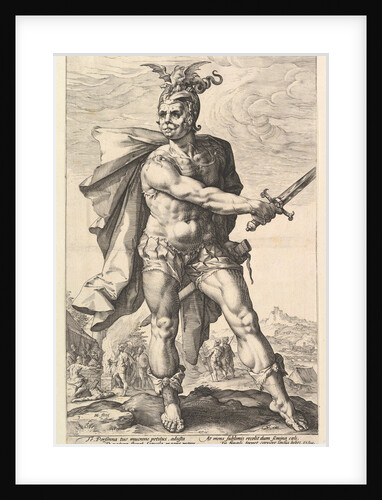 Mucius Scaevola, from the series The Roman Heroes, 1586 by Hendrik Goltzius