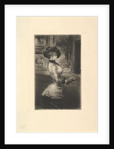 Three-quarter Length Woman in Profile at a Picture Gallery by Henri Somm