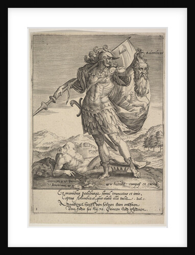 Judah with the Head of Adonibezek, from Willem van Haecht, Tyrannorum proemia, 1578, 1578 by Hieronymous Wierix