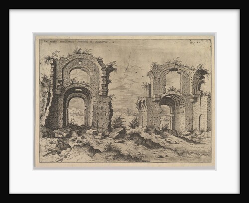 Second View of the Baths of Diocletian, from set of Roman Ruins, 1550 by Hieronymus Cock