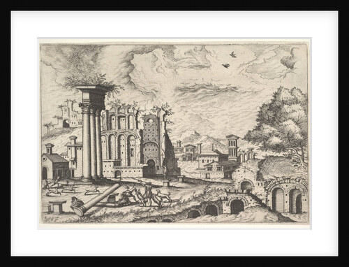 View of the Roman Forum, looking toward the Palatine Hill, from the series 'The Small book…, 1562 by Johannes van Doetecum I/Lucas van Doetecum