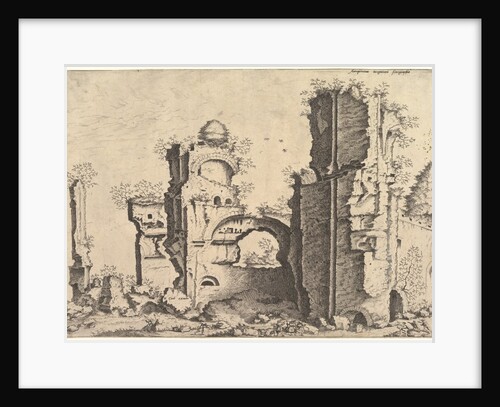 View of ruins, possibly the Baths of Caracalla, from the series 'The Small book of Roman r…, 1561 by Johannes van Doetecum I/Lucas van Doetecum