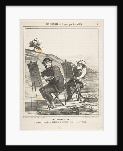 The landscape painters, the first copies nature, the second copies the first, from…, May 12, 1865 by Honore Daumier