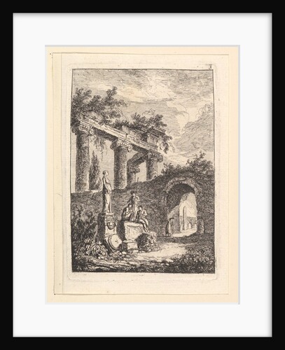 La Statue en Avant les Ruines by Hubert Robert