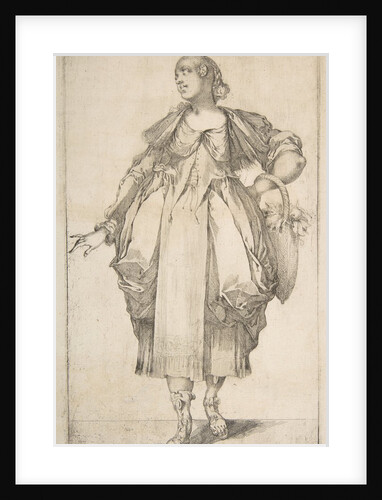 Gardener with a Basket on her Arm, from Hortulanae series, 1612-16 by Jacques Bellange