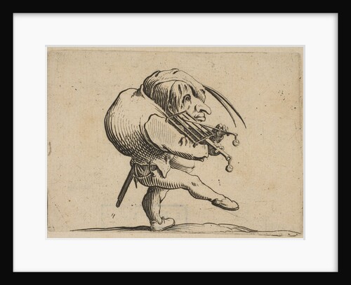 L'Homme Raclant un Gril en Guise de Violo by Jacques Callot