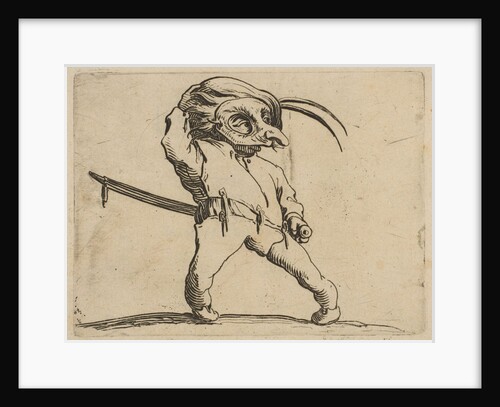 L'Homme Masqué aux Jambes Torses, from Varie Figure …, 1616-22 by Jacques Callot