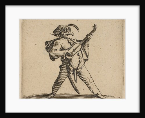 Le Comédien Masqué Jouant de la Guitare, from …, 1616-22 by Jacques Callot
