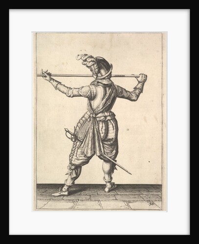 A soldier, seen from the rear, while turning to the right and holding his pike horizontally, f… by Unknown