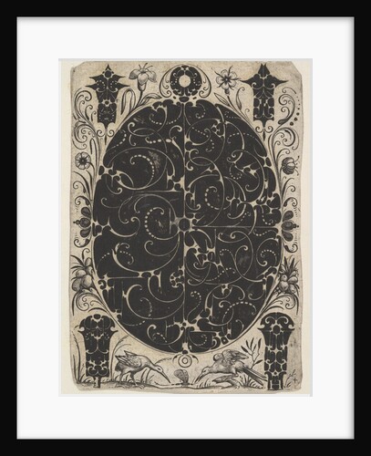 Oval Case Decorated with Schweifwerk in Two Variants, Surrounded by Smaller Motifs…, ca. 1614-19 by Jacques Hurtu