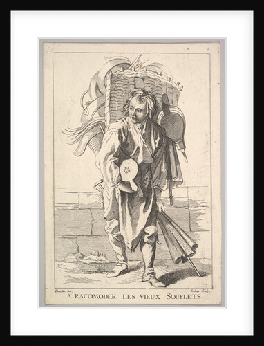 Reverse copy of A Racomoder les Vieux Souflets, from Le Cri…, 18th century by Jacques Philippe Le Bas