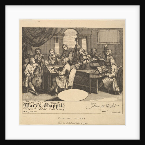 Concert Ticket - Mary's Chappel, Five at Night, May 1, 1799 by Jane Ireland