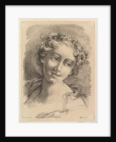 Head of a Woman, 1748-69 by Jean Charles Francois/Francois Boucher