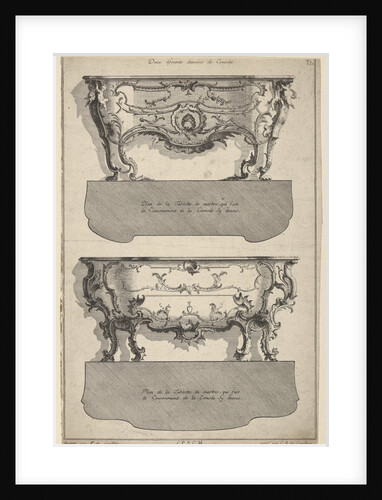 Designs for Two Commodes , from 'Livre de differents dessein de Comodes', 1745-56 by Jean Francois Cuvillies/Carl Albert von Lespilliez