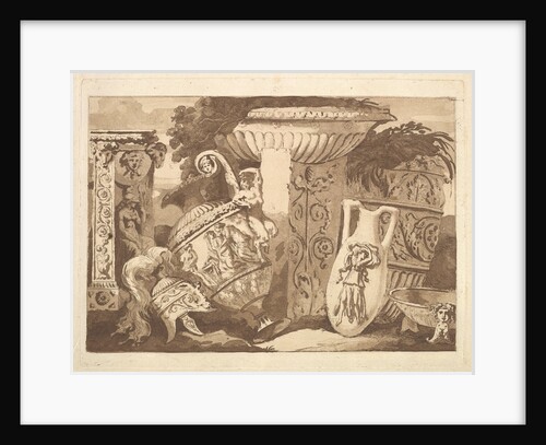 Composition with the Antique Fragments and a Leaning Vase, from Recueil de Compositions…, 1782-84 by Jean Jacques Lagrenee