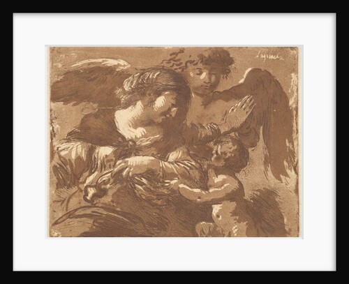 L'ange gardien, in an album containing Recueil de Compositions p…, 1782-1821 by Jean Jacques Lagrenee