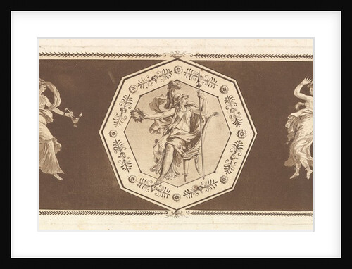 Minerve assisse dans un octagone décoratif, avec une figure à gauche et à doroite, 1784 by Jean Jacques Lagrenee