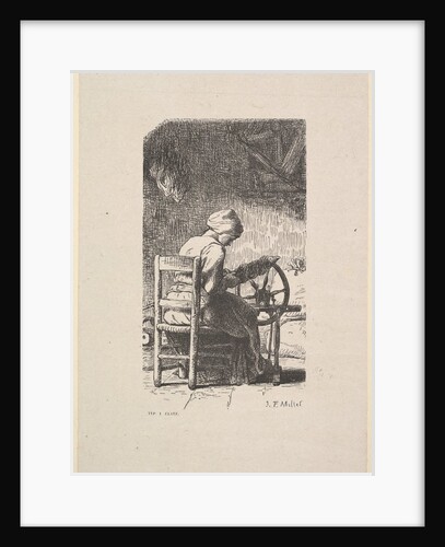 The Spinner, 1853 by Jacques-Adrien Lavieille