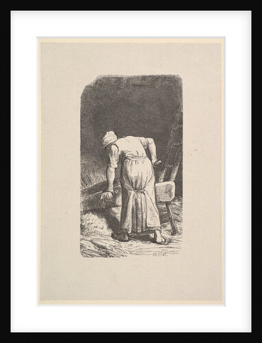 Woman Cutting Wheat, 1853 by Jacques-Adrien Lavieille