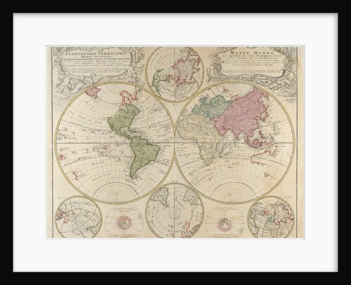 Planiglobii Terrestris Mappa Universalis…, 1746 by Johann Baptista Homann
