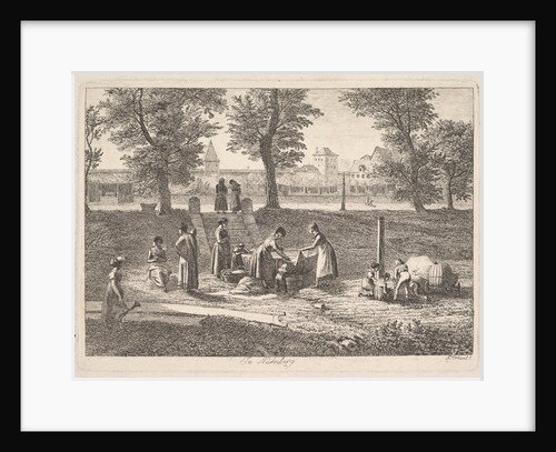 Outdoor Scene of Women in Domestic Activities in Nurnberg, 19th century by Johann Christian Erhard