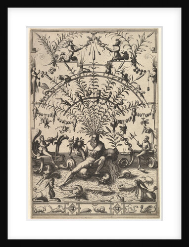 Modern Grotesque Decoration with a River God, 1557 by Johannes van Doetecum I