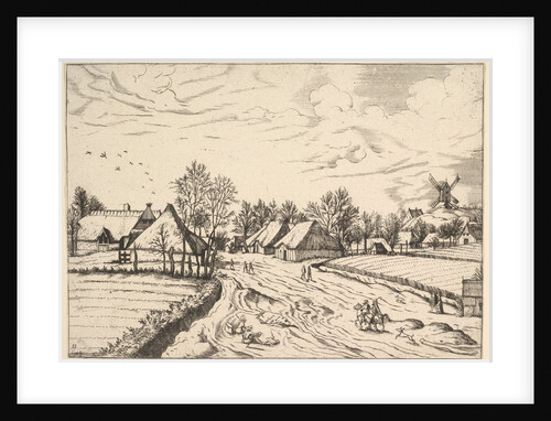 Country Village with Post Mill from Multifariarum casularum ruriumque lineamenta curios…, 1559-61 by Johannes van Doetecum I