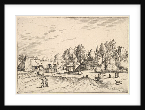 Country Village with Church Tower from Multifariarum casularum ruriumque lineamenta cur…, 1559-61 by Johannes van Doetecum I