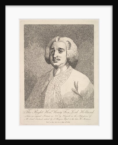 The Right Honorable Henry Fox, Lord Holland, May 19, 1782 by Joseph Haynes