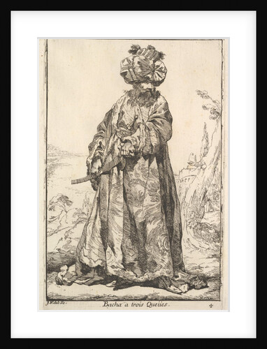 Pasha grasping a sword at his hip with both hands, from the series 'Caravan of the Sultan …, 1748 by Joseph-Marie Vien the Elder