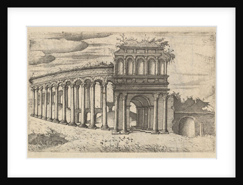 The Amphitheater in Bordeaux [Teatrum Bordeos; Transitorium Caesaris], from the series 'Ru…, 1554 by Lambert Suavius