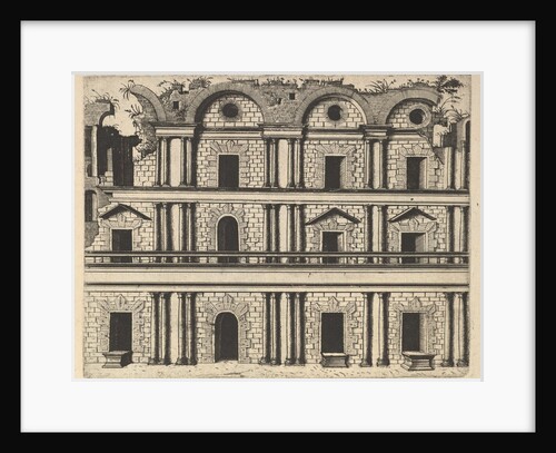 Ruin of a Palace Facade [Palatium M. Agrippa] from the series 'Ruinarum variarum fabricaru…, 1554 by Lambert Suavius
