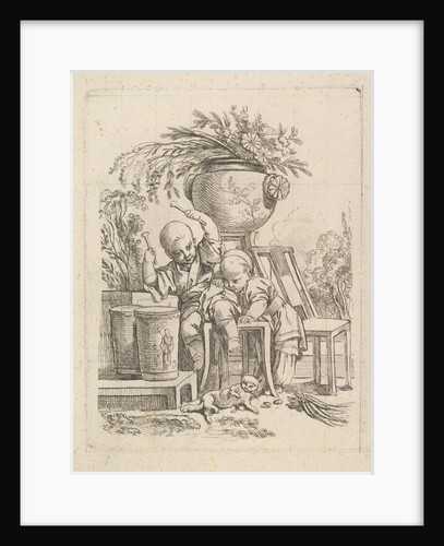 Two Children, One Playing the Drum by Louis Antoine Crozat