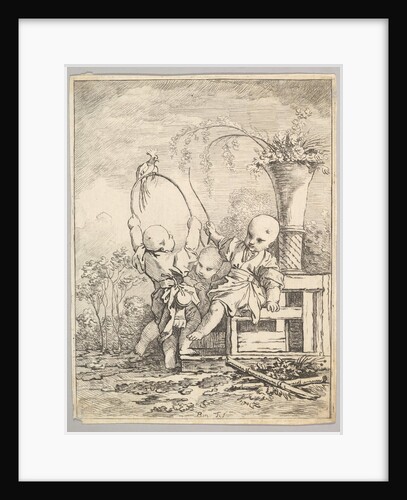 Chinese Children Playing with a Parrot, 1760-70 by Louis Antoine Crozat