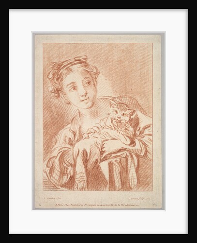 A Young Girl holding a Cat, 1769 by Louis Marin Bonnet